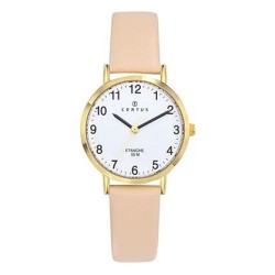 MONTRE CERTUS FEMME ACIER CUIR NUDE