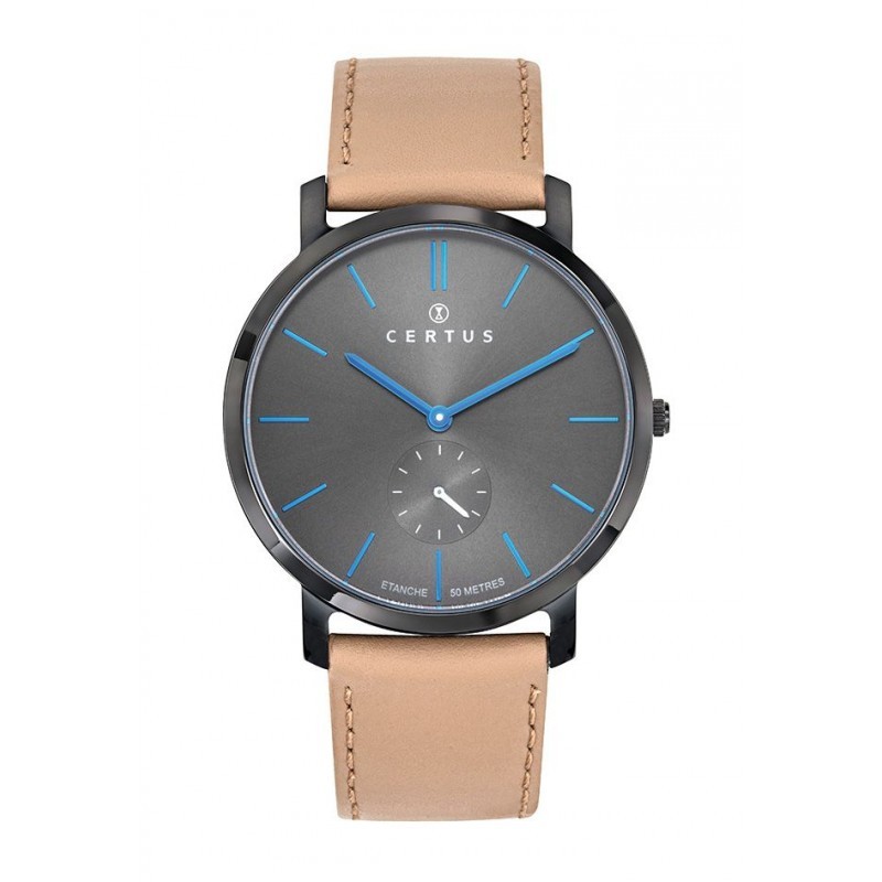 Montre analogique Certus bracelet cuir marron