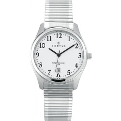 MONTRE CERTUS HOMME ACIER ARGENTÉ CADRAN BLANC