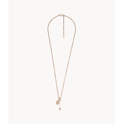 Collier Fossil pendentif Classic Teardrop acier et nacre