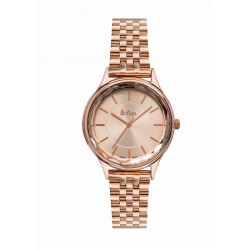 Montre Lee Cooper Femme Bracelet acier doré rose