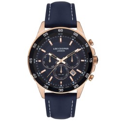 Montre Lee Cooper Homme bracelet cuir bleu