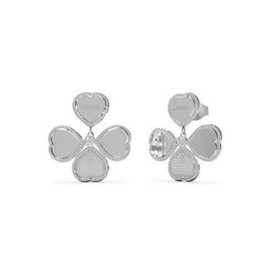 Boucles D'oreilles Pendantes En Acier Inoxydable Argenté - Ornées De Zirconiums Verts Et Incolores, Avec Fermoir Clou