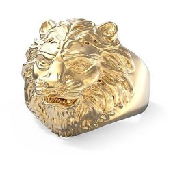 BAGUE HOMME GUESS LION KING ACIER DORÉ