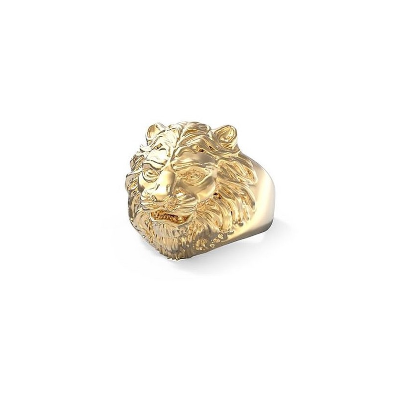 Bague GUESS collection LION KING acier doré