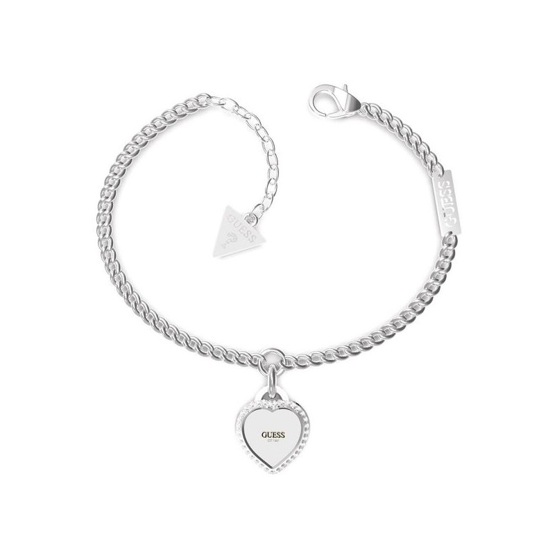 Bracelet GUESS collection FINE HEART acier argenté