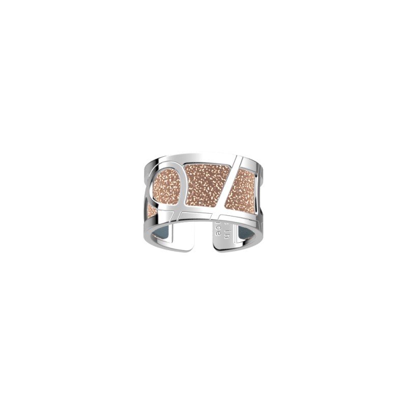 CUIR BAGUE LES GEORGETTES BLEU PASTEL / ROSE PAILLETE 12MM