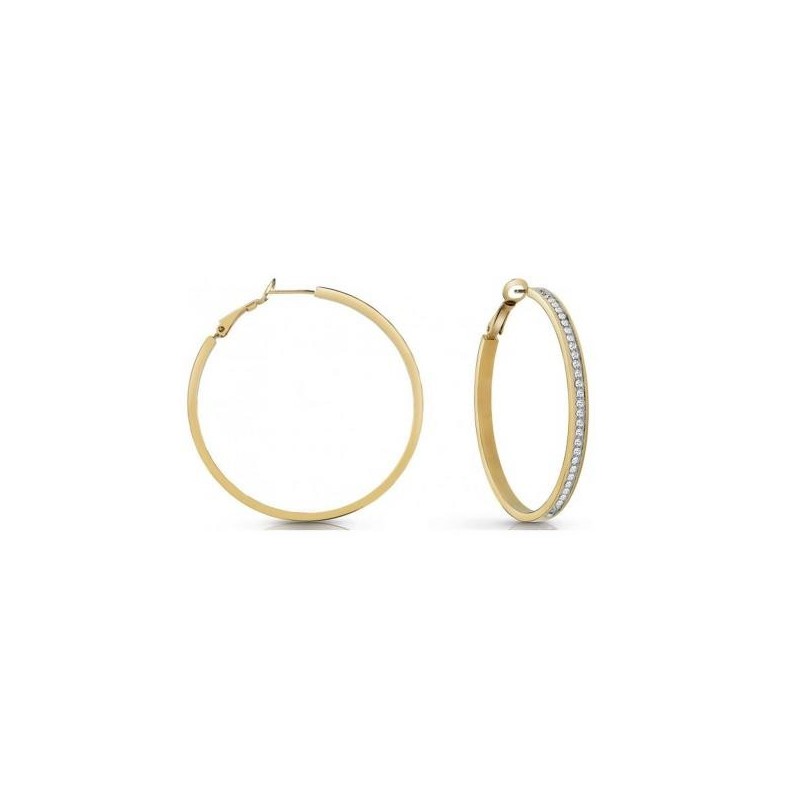 Boucles d'oreilles créoles Guess collection All Around acier doré