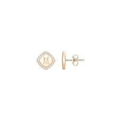 Boucles d'oreilles Clous Femme Iconique Victoria Magdalena en Or 375/000 et Oxydes de zirconium incolores
