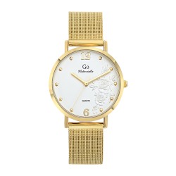 Montre Femme GO dorée bracelet mailles milanaises