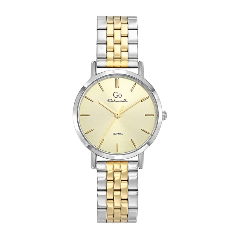 Montre Analogique Go Mademoiselle Bracelet Métal Bicolore