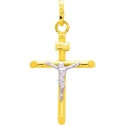 Pendentif Christ en Or 375/000 bicolore