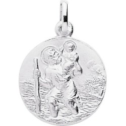 Médaille Carador motif Saint Christophe en Or blanc 375/000