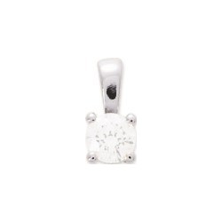 Pendentif Carador serti 4 griffes 4.75mm  en Or Blanc  375/000 et Oxydes de zirconium