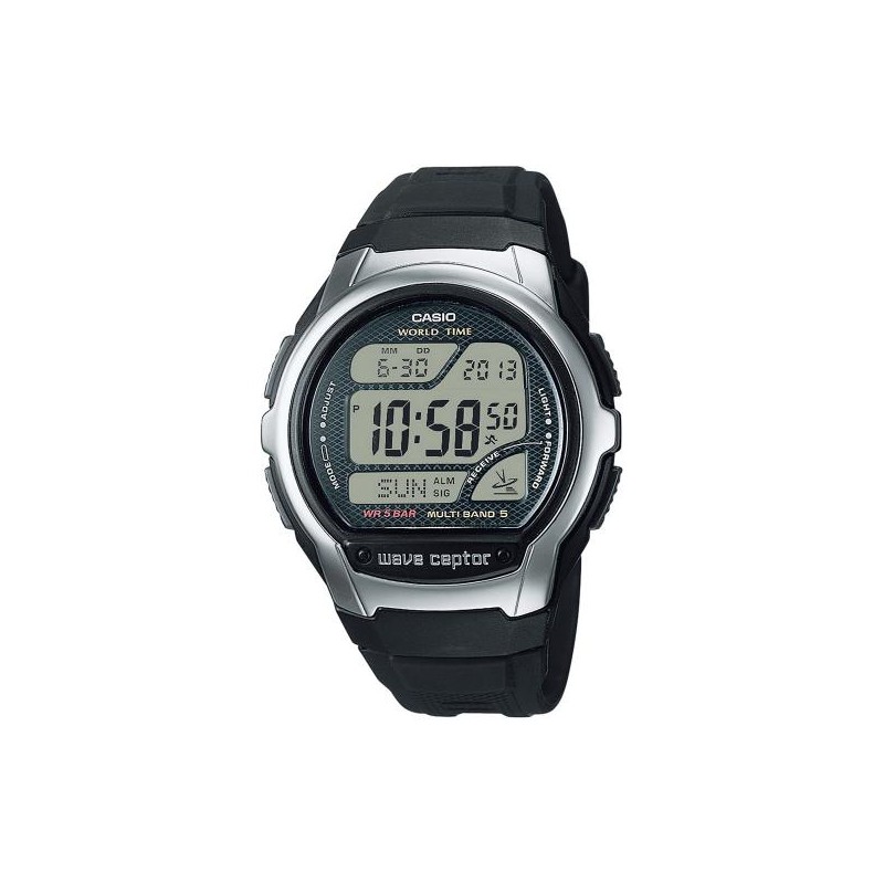 Montre numérique Casio collection Wave ceptor bracelet résine noir