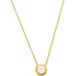 Collier Solitaire Carador en or jaune 375/000, oxyde de zirconium de 4.75mm serti clos