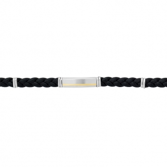 Bracelet Acier, Cuir et OR 750/000