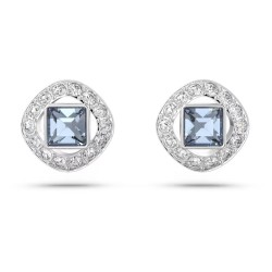 Boucles d'oreilles Clous Swarovski Métal argenté avec Cristal bleu
