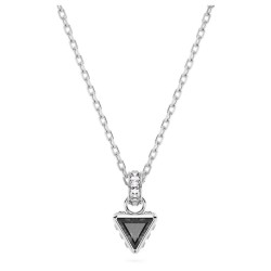 Collier Swarovski Métal argenté avec Cristal gris motif triangle Maille forçat