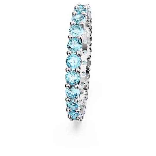 Bague En Acier Inoxydable Argenté Avec Pierres Cristal & Bleu Et Strass - Taille 52 - Neuf Avec étiquettes