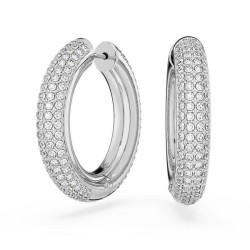 Boucles d'oreilles Créoles Swarovski Femme Métal argenté avec Cristaux