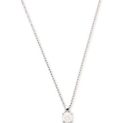 Collier Solitaire Carador en or blanc 375/000, oxyde de zirconium de 3.5 mm serti 4 griffes