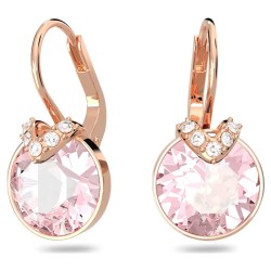 Boucles d'oreilles Dormeuses Swarovski  acier doré rose avec Cristaux