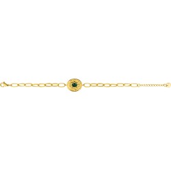 Bracelet Fantaisie Amporelle en acier doré avec  malachite synthétique