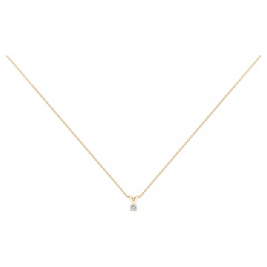 Collier Ras Du Cou Plaqué Or 18 Carats Avec Zirconium - Longueur 45cm, Neuf Avec Étiquettes