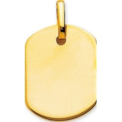 Pendentif Carador plaque à graver forme tonneau en Or jaune  375/000