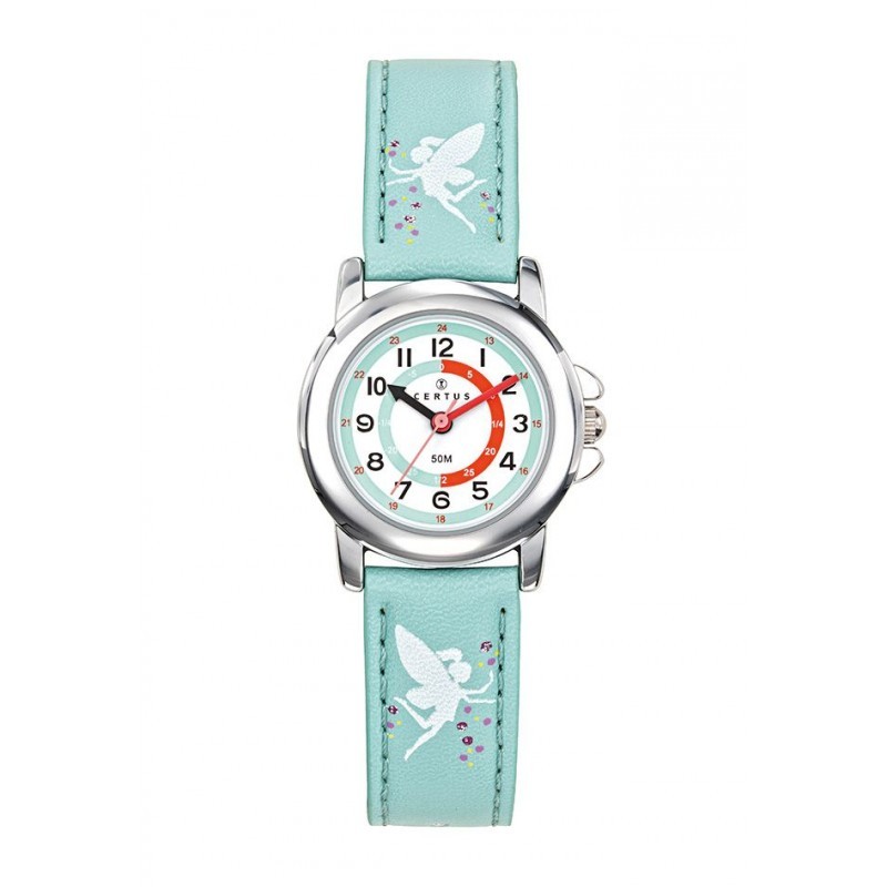 Montre analogique Certus Junior fées bracelet cuir bleu
