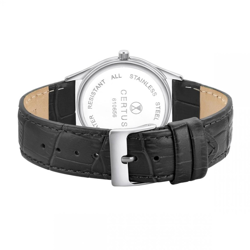 Montre analogique Certus bracelet cuir noir