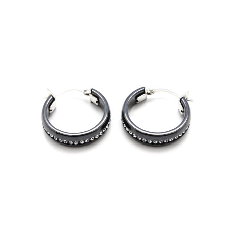 Boucles d'Oreilles en Acier et Céramique