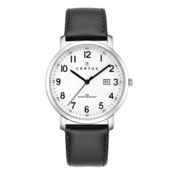 MONTRE CERTUS HOMME BRACELET CUIR NOIR