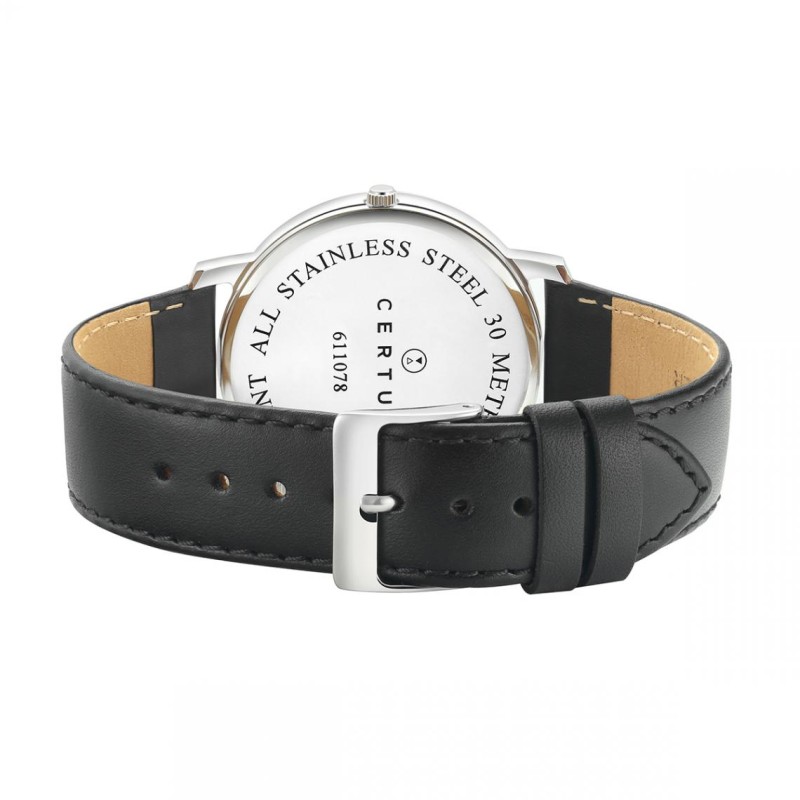 Montre analogique Certus bracelet cuir noir