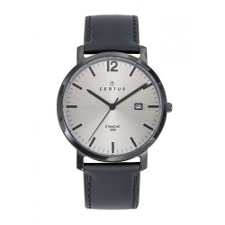 MONTRE CERTUS HOMME BRACELET CUIR NOIR