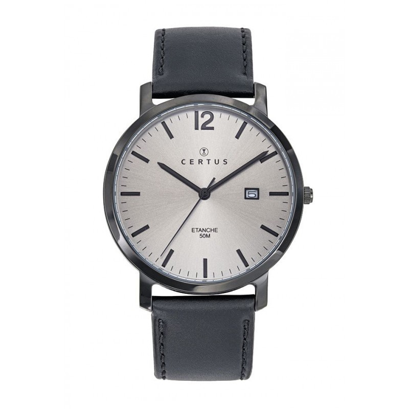 Montre analogique Certus bracelet cuir noir