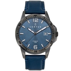 MONTRE CERTUS HOMME BRACELET CUIR BLEU