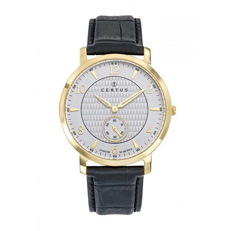 Montre analogique Certus bracelet cuir noir