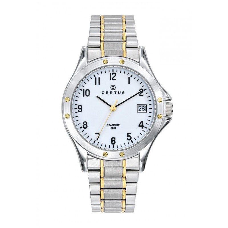 Montre analogique Certus bracelet acier bicolore
