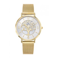 MONTRE GO GIRL ONLY BRACELET DORE MAILLES MILANAISES CADRAN ARBRE DE VIE