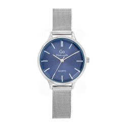 MONTRE GO GIRL ONLY BRACELET ARGENTE MAILLES MILANAISES CADRAN BLEU