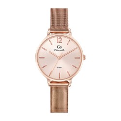 MONTRE GO GIRL ONLY BRACELET DORE ROSE MAILLES MILANAISES CADRAN ROSE