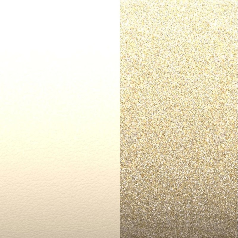 CUIR BOUCLES D'OREILLES LES GEORGETTES CREME / OR PAILLETTES 43MM