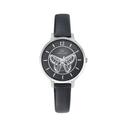 MONTRE GO GIRL ONLY BRACELET SIMILI CUIR NOIR CADRAN AVEC PAPILLON