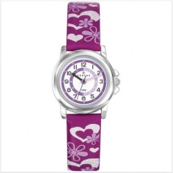 MONTRE CERTUS FILLE EN CUIR VIOLET CADRAN PEDAGOGIQUE