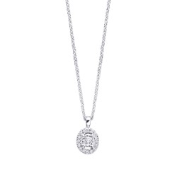 COLLIER FEMME MAUBOUSSIN "VIE, LIBERTE ET AMOUR" EN OR BLANC 750/000 ET DIAMANTS