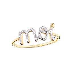 BAGUE FEMME MAUBOUSSIN "MOI" EN OR JAUNE 750/000 ET DIAMANTS