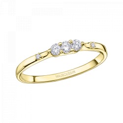 BAGUE FEMME MAUBOUSSIN "TROIS GRAINS D'AMOUR" EN OR JAUNE 750/000 ET DIAMANTS