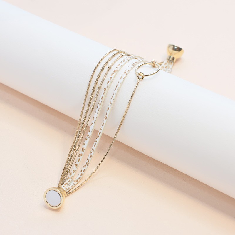 Bracelet Flowers for Zoé collection Clover Sable Leo argent doré